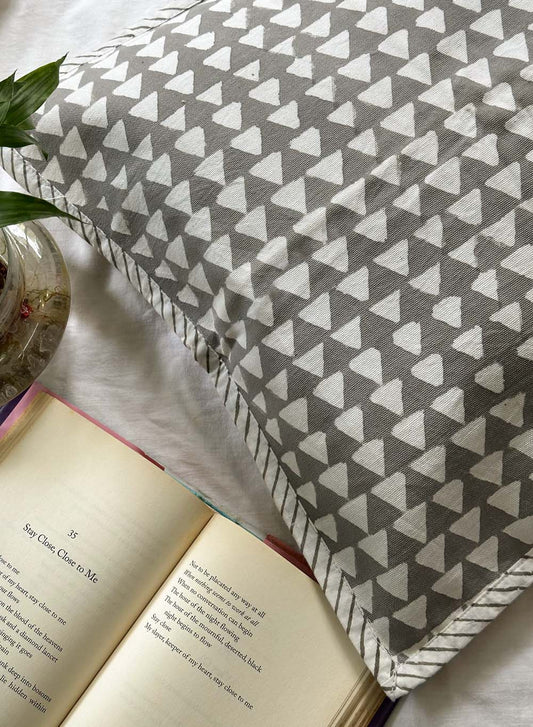 Gray Triangle - Gharonda Cotton Cushion Cover