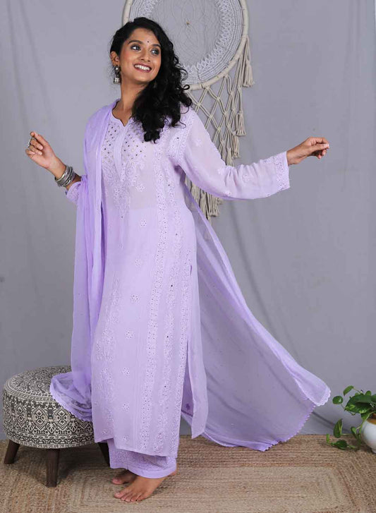 Mehrunisa Lavender - Nargis Full Viscose Set