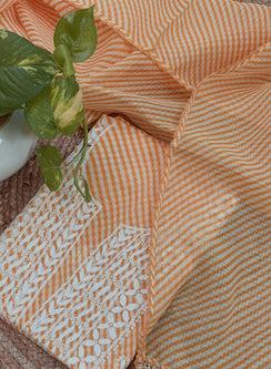 Mustard Lehariya - Nayaab Kota Cotton Chikankari Kurta & Dupatta Set