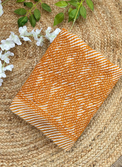 Mustard Lehariya - Self Thread Dhoop Kinaray Kota Cotton Chikankari Kurta Fabric
