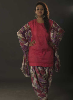 Peach Sleeveless - Gulshan Cotton Chikankari Short Top