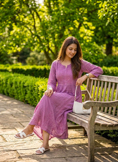 Mirha Purple - Aarzoo Muslin Hand Embroidered Chikankari Kurta