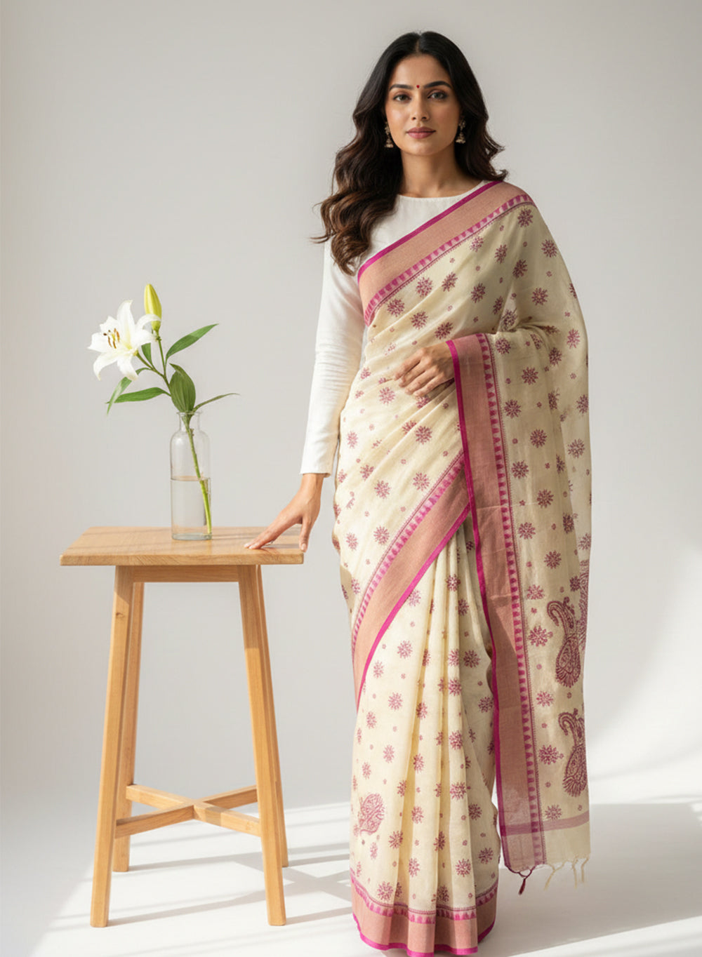 Pink Dhoop Chaav - Aks Super Net Chikankari Saree