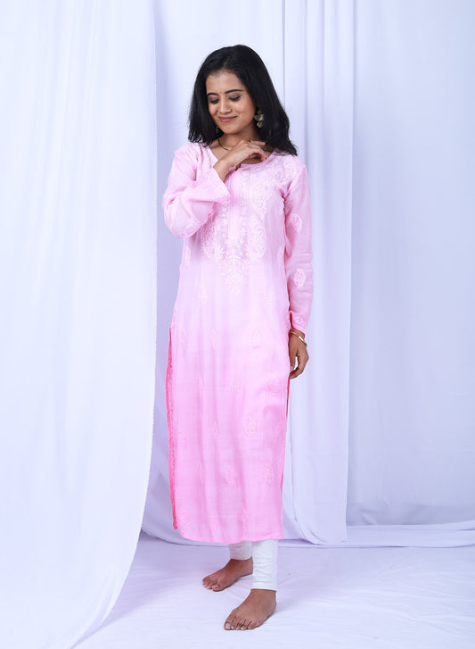Sadgi Pink - Firdaus Muslin Ombre Kurta