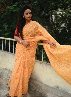 Shabnam Mango Full Jaal - Aks Cotton Tepchi  Chikankari Saree