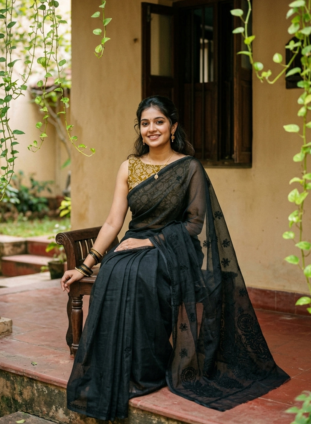 Shachi Black - Kota Aks Cotton Saree