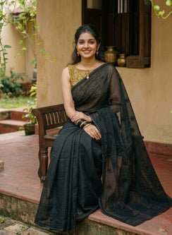 Shachi Black - Kota Aks Cotton Saree