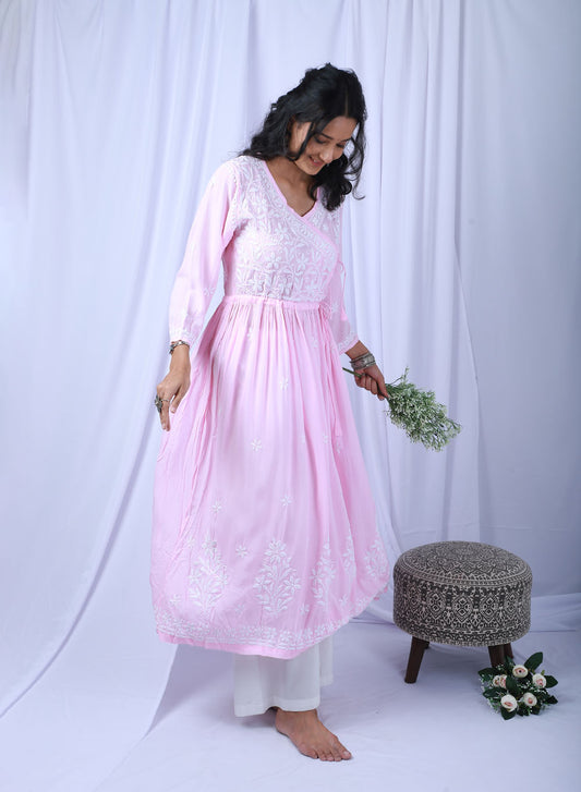 Shameem Baby Pink - Modal Angarakha