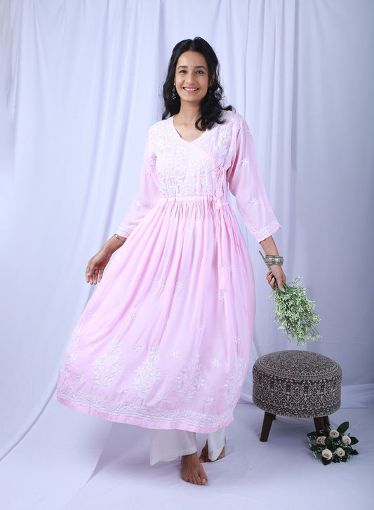 Shameem Baby Pink - Modal Angarakha