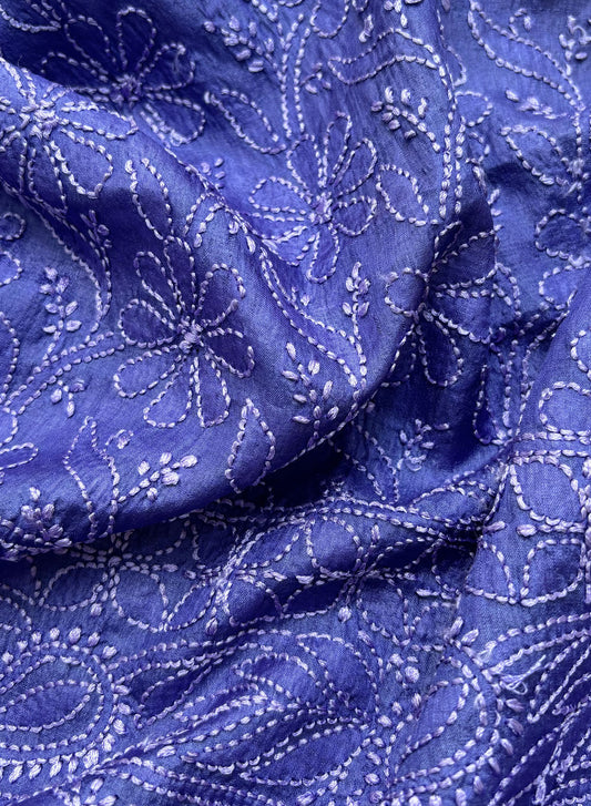 Violet - Dhoop Kinaray Pure Tussar Silk Kurta Fabric