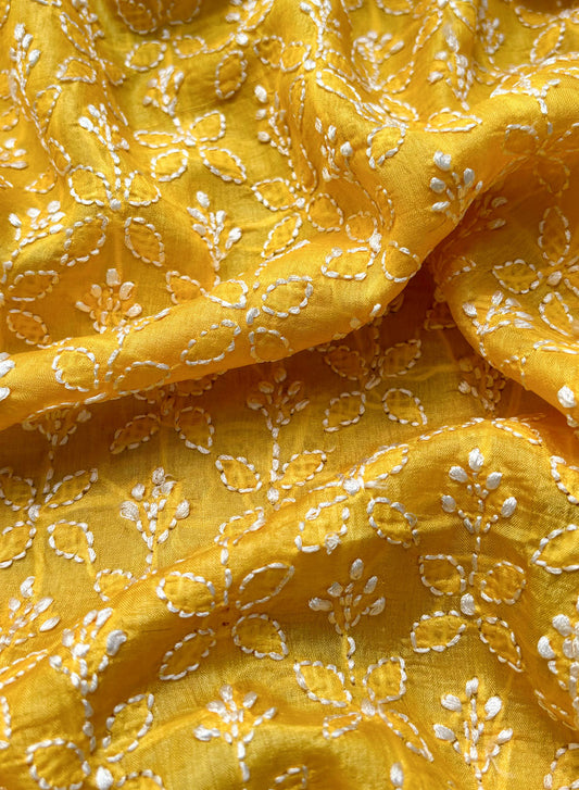 Yellow - Dhoop Kinaray Pure Tussar Silk Kurta Fabric