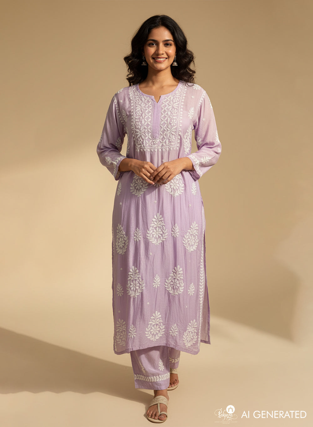 Lilac - Muslin Nargis Chikankari Co-ord Set